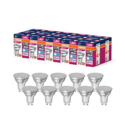 Imagen de OSRAM Valor de estrella LED PAR16 lámpara para base GU10, reflector, GL, 620 lúmenes, blanco frío (4000k), reemplazo bombillas convencionales 49W, no Dimmable, paquete 10