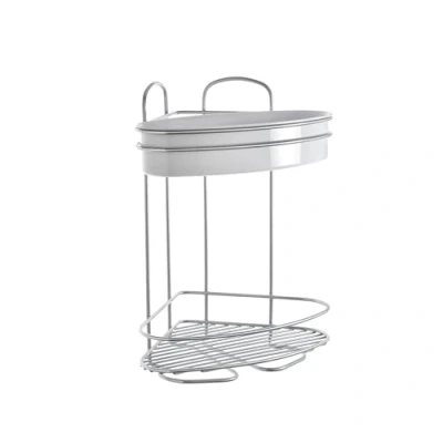 Imagen de Metaltex ORBIT Rinconera Baño con 1 Cesto. 2 Niveles. Acabado CROMETHERM color Cromado