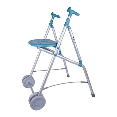 Imagen de Andador caminador de aluminio plegable con asiento dos ruedas ARA C esmeralda