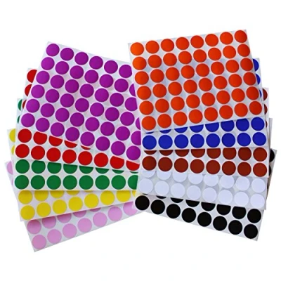 Imagen de Royal Green Surtido Pegatinas Redondas Negras/Blancas/Rojas/Verdes/Amarillas/Rosas/Morado/Naranjas/Marrones/Azules (1,7 cm) 960 Unidades