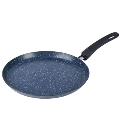Imagen de Russell Hobbs RH03409EU7 Nightfall Stone pan de panqueques Skillet sartén plana antiadherente, 25 cm, placa inducción adecuada, para huevo, dosa, Tortilla, Chapati, Roti, Lavavajillas seguro