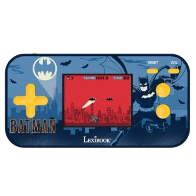Imagen de LEXIBOOK Warner Batman Consola portátil Cyber Arcade compacta, 150 Juegos, Pantalla LCD en Color, Funciona con Pilas, Negro/Azul (JL2367BAT)