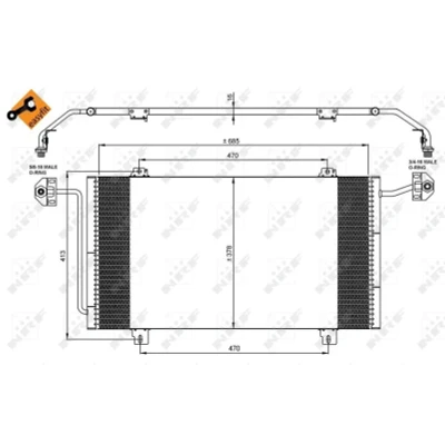Imagen de NRF EASY FIT 35908 Condensador con junta anular 13,6 10,5 Aluminio 385 RENAULT: MASTER 2 Kasten, Bus, Pritsche/Fahrgestell