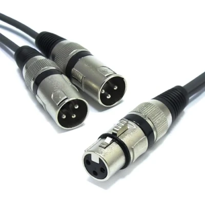 Imagen de VITALCO XLR splitter 0.5 m Audio Adaptador hembra a 2x macho 3 pin Cable Y Vertailer doble