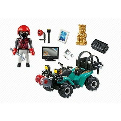 Imagen de PLAYMOBIL Policía Ladrón con Quad y botín (6879)