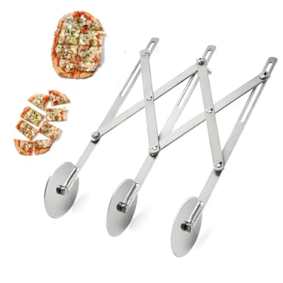 Imagen de Cortador de Masa con 3 ruedas, Pizza y pastas, Ruedas Acero Inoxidable Pastelería (3 Wheel)