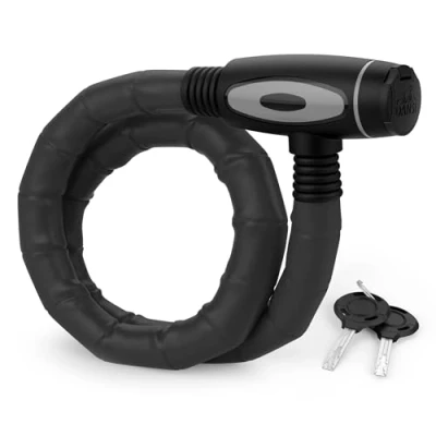 Imagen de Dansi Panzergliederschloss Candado de eslabón blindado con 2 Llaves, 18 x 850 mm, Color Negro Mate, Unisex, Rauch Schwarz Matt
