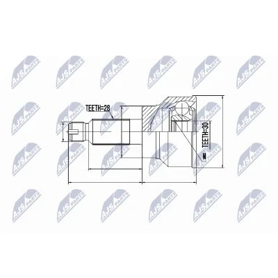 Imagen de NTY NPZ SU 020 Junta Homocinética lado de rueda, Eje delantero SUZUKI: SX4 I Hatchback