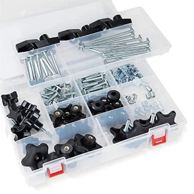 Imagen de POWERTEC 71127 1/4 20, 128 piezas T Track Jig Hardware Kit