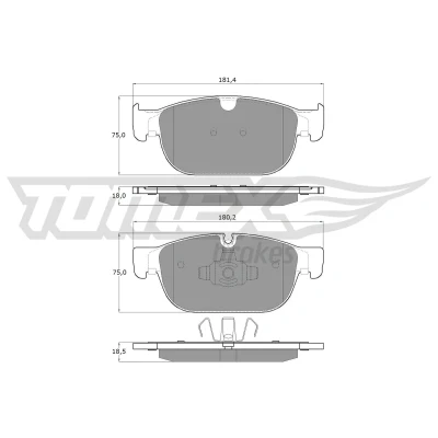 Imagen de TOMEX brakes TX 18 57 Juego de pastillas freno Eje delantero preparado para indicador desgaste VOLVO: XC60 II, XC40, XC90 II