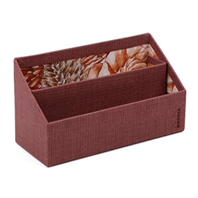 Imagen de Rhodia 120037C ORANGE Botanique porte courrier, 25x10x14 cm simili cuir motif Amarante