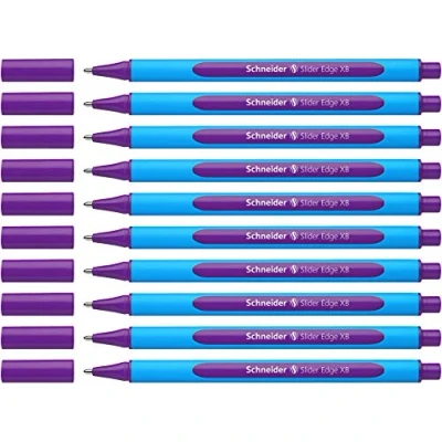 Imagen de Schneider Slider Edge 152208 Bolígrafo de punta redonda (10 unidades, incluye capuchón), color morado