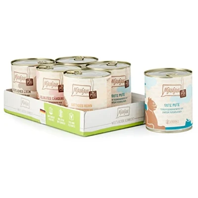 Imagen de MjAMjAM comida húmeda premium para gatos paquete mixto V puro placer de la carne, 6 (6 x 800 g), sin cereales con carne extra