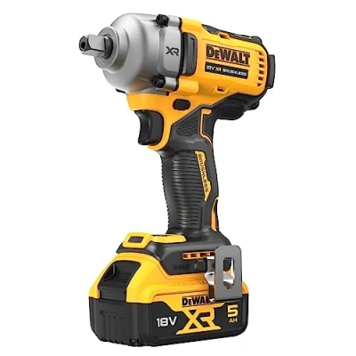 Imagen de DeWalt DCF892P2T QW, Llave de impacto a batería XR 18V, Par apriete 813 nm, Incluye 2 baterías 18V/5,0 Ah, cargador, gancho metálico para cinturón y caja T STAK