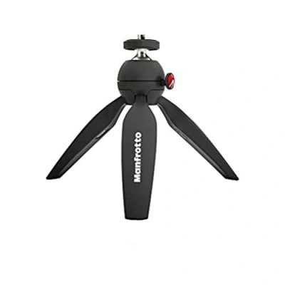 Imagen de Manfrotto PIXI Minitrípode, para Cámaras CSC,DSLR de Nivel Entrada, Material Adapto, Negro, MTPIXIMII B