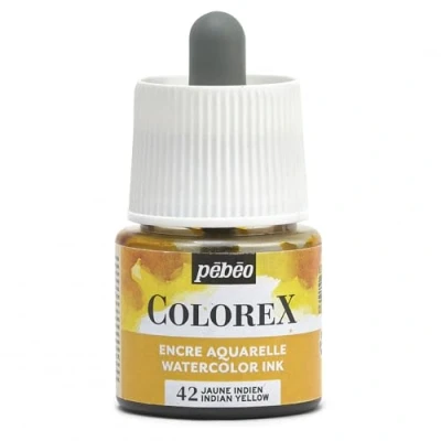 Imagen de Pebeo Tinta Colorex 45 ML Amarillo indio para acuarela de acabado aterciopelado dibujo multiuso todos los medios