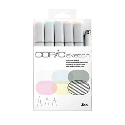 Imagen de Copic Sketch Set «Blending Basics», 6 rotuladores dobles con punta de anchura media y pincel