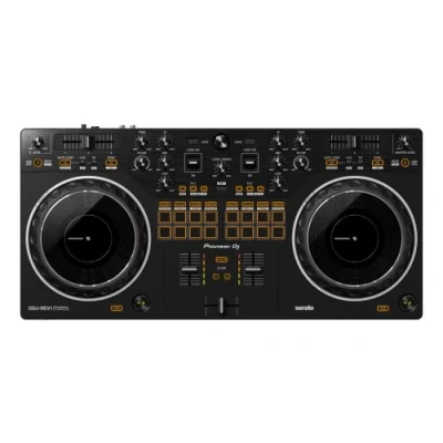 Imagen de Pioneer DJ DDJ REV1 Controlador de 2 canales estilo scratch para Serato Lite (negro, compatible con Altavoz)