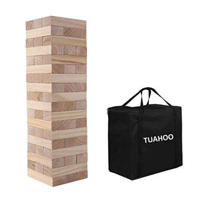 Imagen de TUAHOO Juego Torre de Madera, Apila Desde 0.6 Metros hasta 1.5 Metros, Bloques Madera para Fiestas