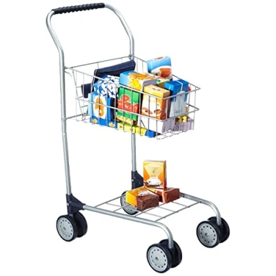 Imagen de Bayangtoys 75000AA Bayer Design Carro niños, carrito compra supermercado metal, color silver 75000S