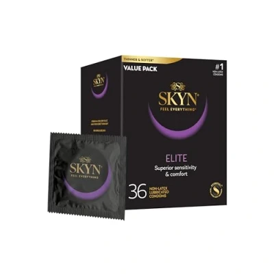 Imagen de SKYN LifeStyles Elite Preservativos, condones sintéticos de poliisopreno, sin látex, 36 unidades (el embalaje puede variar)