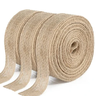 Imagen de G2PLUS 30M Cinta de Arpillera Yute Natural 2CM Vintage para Envolver Regalos Navidad Boda Manualidades