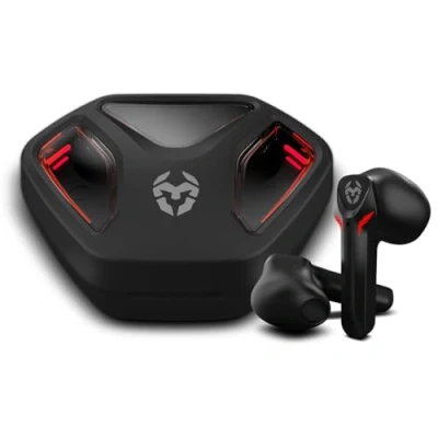 Imagen de Auriculares True Wireless Krom Kall, Para gaming, Bluetooth, Micrófono, Sistema Push to Talk, Negro