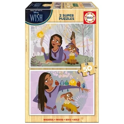 Imagen de Educa Set con 2 Puzzles Infantiles de Madera 50 Piezas Cada uno y Las imágenes Wish. Medidas: 28 x 20 cm. Recomendados a Partir 5 años (19739)