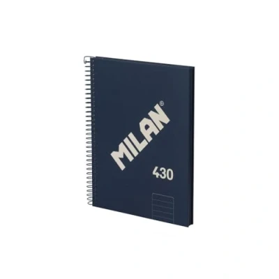 Imagen de MILAN® Cuaderno A5 con tapa dura, papel a líneas (7 mm), 80 hojas de 95 gr/m², colección 430, azul