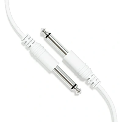 Imagen de ExcelValley 1 Pack Cable de Guitarra Instrumento Mono Conexión Conducción TS 6,35mm 1/4&quot; [Blanco 200cm 79&quot;]