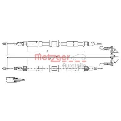 Imagen de METZGER 11.5765 Cable de Freno Mano posterior 1235/1040 COFLE OPEL: Combo C Tour