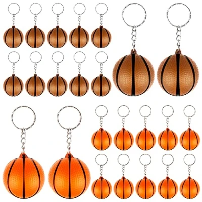 Imagen de Charshiu 24 Piezas Llavero Colgante de Baloncesto para Mochilas Decoración Bolsos Pelota Deportiva Regalo Juguete con Mixtos Colores