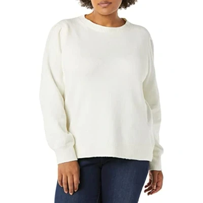 Imagen de Amazon Essentials Jersey con Cuello Redondo y Hombros Plisados de Tacto Suave Mujer, Marfil, L