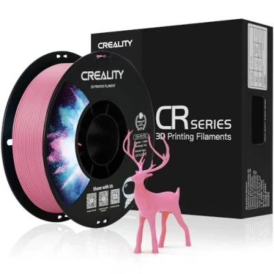 Imagen de Creality Filamento oficial PETG rosa, para impresoras 3D de 1,75 mm sin enredos, fuerte unión y rendimiento en voladizo, precisión dimensional +/ 0,03 mm, 2,2 lbs/bobina