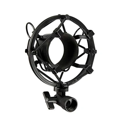 Imagen de ETOPARS Montura Antichoque para Micrófono Soporte Anti Vibración Suspensión Microfono Clip de Condensador Montaje 44mm 50mm Diámetro Negro