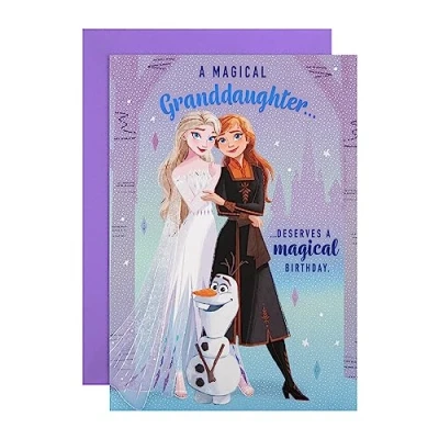 Imagen de Hallmark Tarjeta de cumpleaños para nieta, diseño Frozen Disney con actividad