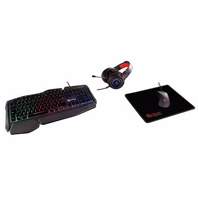 Imagen de Teclado + Raton Auricular Alfombrilla Gaming Talius Kit V2 Led Usb