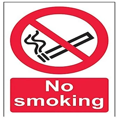 Imagen de vsafety 57034 ag s &quot;no fumar&quot; prohibición señal, autoadhesivos, vertical, 100 mm x 150 mm, Negro/Rojo