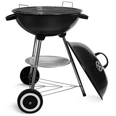 Imagen de SunJas Barbacoas Portátiles de Carbón Asador Parrilla con Ruedas para Jardín Exterior BBQ Soportes Facil Movimiento (46L x44W x70H)