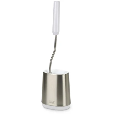 Imagen de Joseph Flex Lite Escobillero fino en Silicona Higiénico, escobilla de baño con mango resistente, piña flexible, sistema antigoteo, limpieza profunda Acero Inoxidable, Pequeño