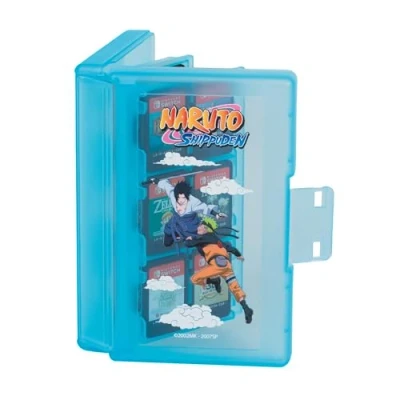 Imagen de Konix Naruto Shippuden Caja de protección y Transporte para Cartuchos Juegos Nintendo Switch 24 compartimientos Motivo Sasuke Azul