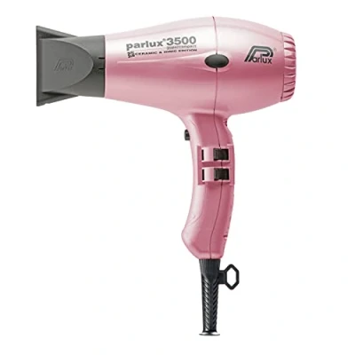 Imagen de Parlux 3500 Supercompact Secador Iónico Profesional, Potencia 2000W, 2 Velocidades, 4 Temperaturas, Motor K Laminación, Botón Modo Frío, Cable 3,3m, Boquillas, Ideal para Viaje, Alisado, Rosa