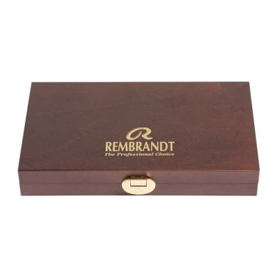Imagen de Rembrandt Estuche de Acuarela Profesional en Caja Madera Lujo Tradicional 12 Tubos (10 ml) + Pincel