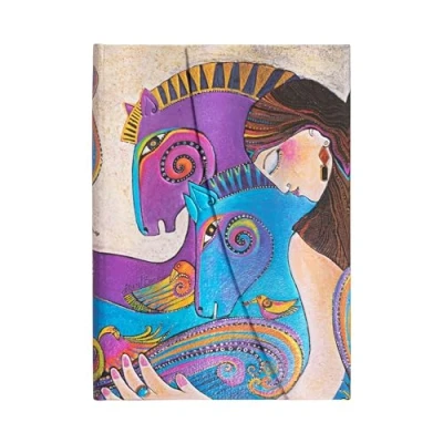 Imagen de Maria and Mares Unlined Hardcover Journal: Hardcover, Wrap Closure, 120 gsm, ribbon marker, pouch (Mystical Horses)