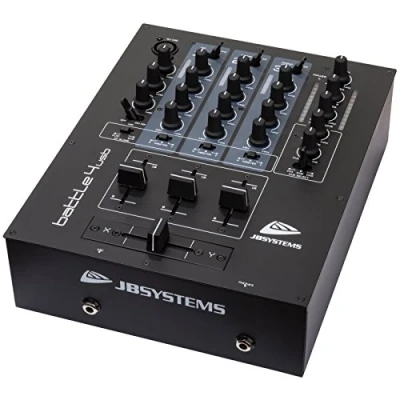 Imagen de JB Systems battle4.de USB de 4.canales DJ Mixer con 9.entradas repartida en (3.de línea, 2.Phono, 2.USB y 2.entradas micrófono) (BATTLE4 USB)