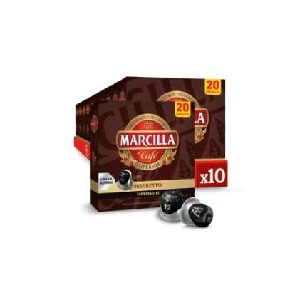 Imagen de Marcilla Cápsulas de Café Ristretto Intensidad 12 200 Compatibles Nespresso (R)* Amazon Exclusive