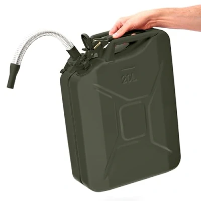 Imagen de BW® Bidón de combustible metal 20 litros con boquilla Verde bronce RAL 6031 F9 Certificado TÜV y homologación UN Fabricado en Europa