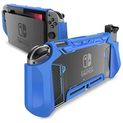 Imagen de mumba Funda para Nintendo Switch, Carcasa rígida híbrida de TPU con Mango Color Azul