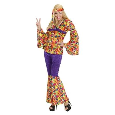 Imagen de W WIDMANN Das Kostümland Disfraz de hippie años 60s para mujer, talla XL (S/7417W)
