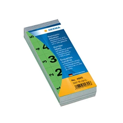 Imagen de Herma 4895 Bloc de números autoadhesivos, 28x56 mm, color verde